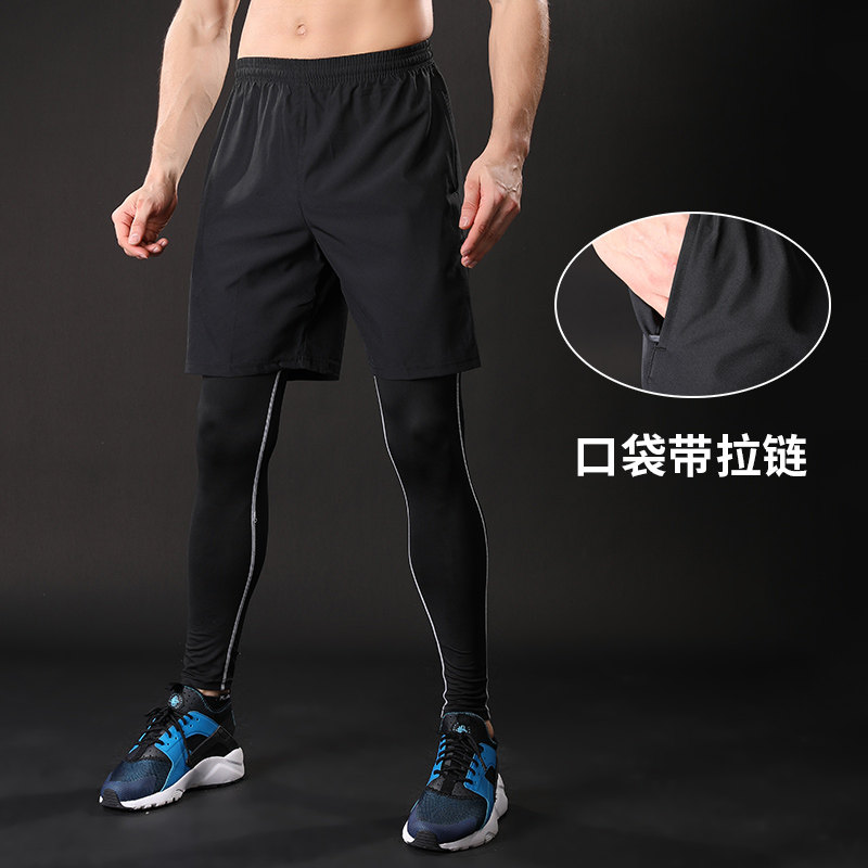 儿童运动紧身长裤男士足球篮球打底裤训练高弹力长裤跑步健身裤