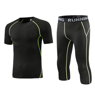 儿童运动紧身衣训练服夏季跑步运动短袖套装篮球足球速干衣健身服