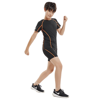儿童训练服短袖弹力足球紧身衣