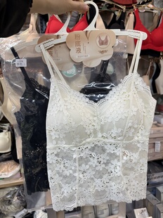 喵小言W4137花影蕾丝吊带背心带胸垫性感镂空内搭外穿女士上衣