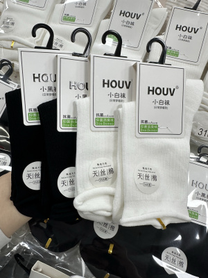 5双包邮春夏薄女百搭小白袜HOUV天丝棉袜吸汗抗菌防臭袜透气卷边