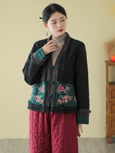 冬季新款夹棉棉服文艺棉衣外套