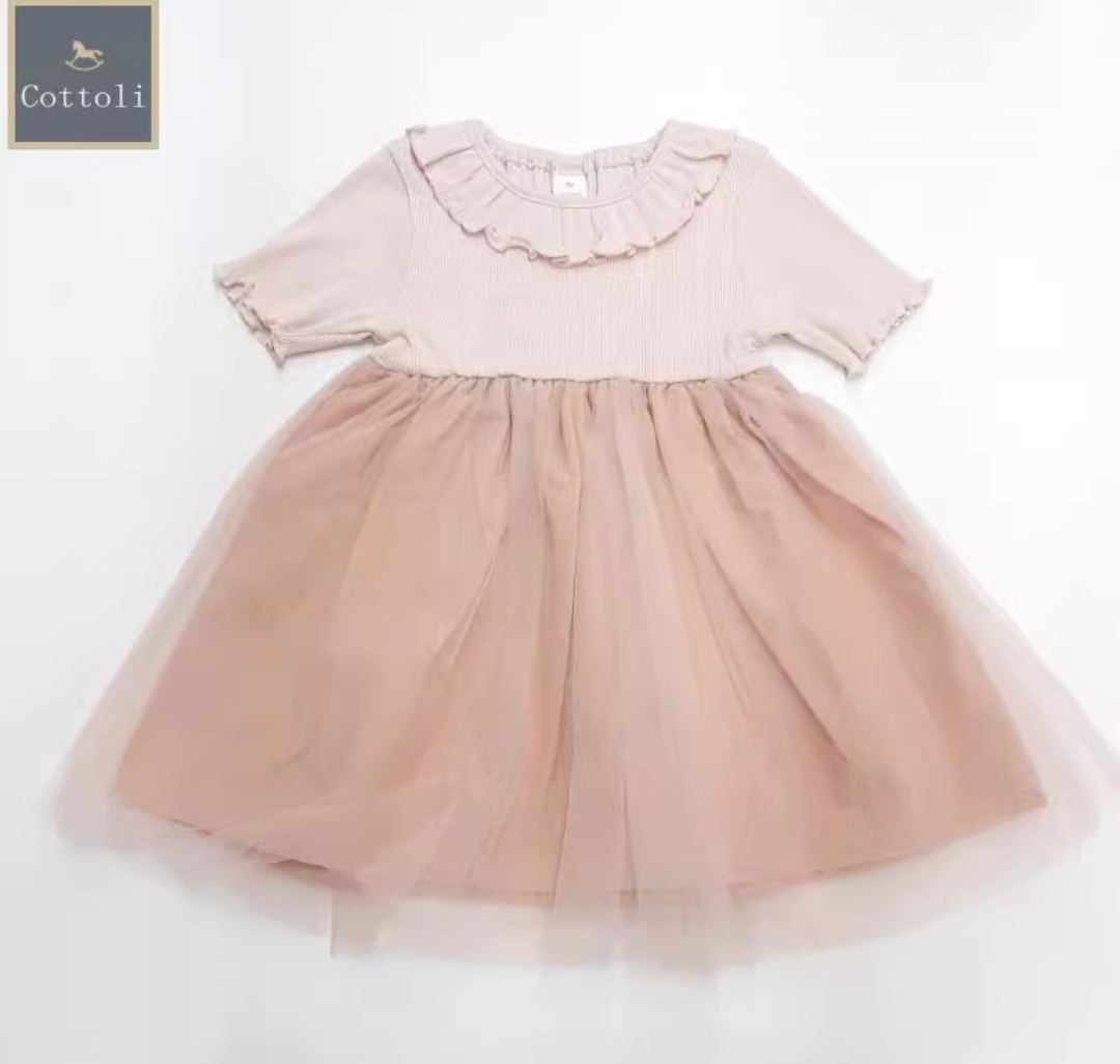 现货25夏日单cottoli小木马女宝纱裙花边领网纱连衣裙公主仙女裙