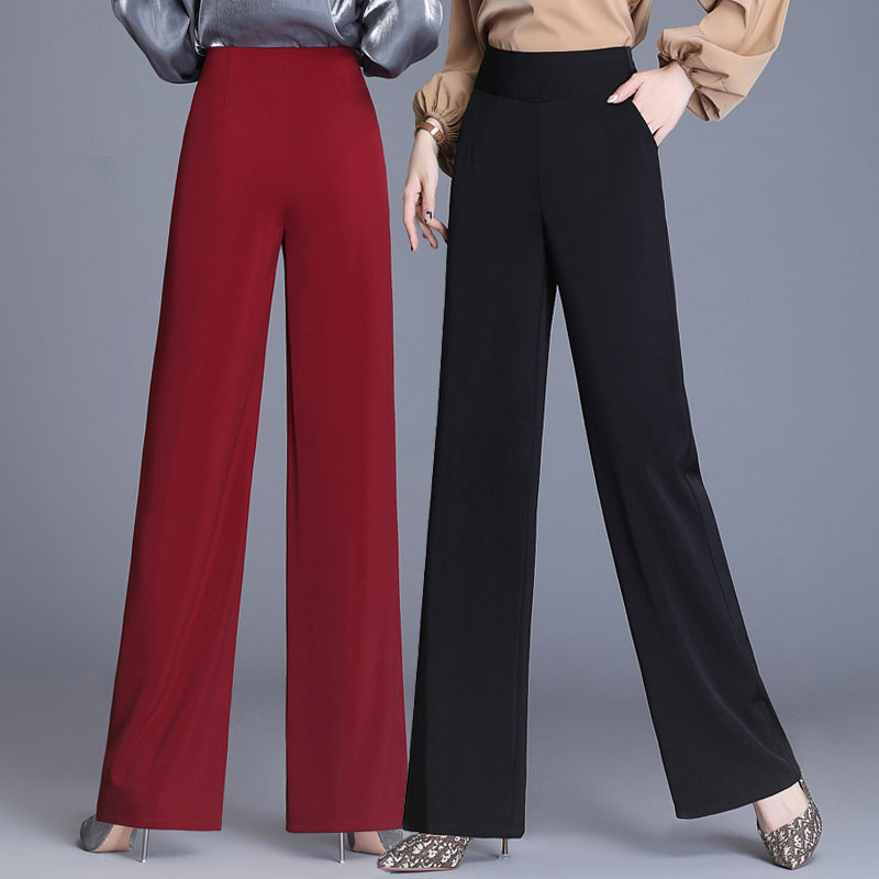 阔腿裤女2025秋冬新款高腰垂感直筒裤女士裤子侧拉链中老年女裤