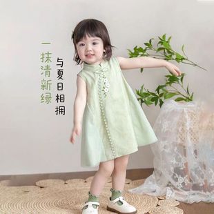 女宝宝夏季 新中式 连衣裙婴儿公主裙女童旗袍裙子一岁女孩周岁礼服