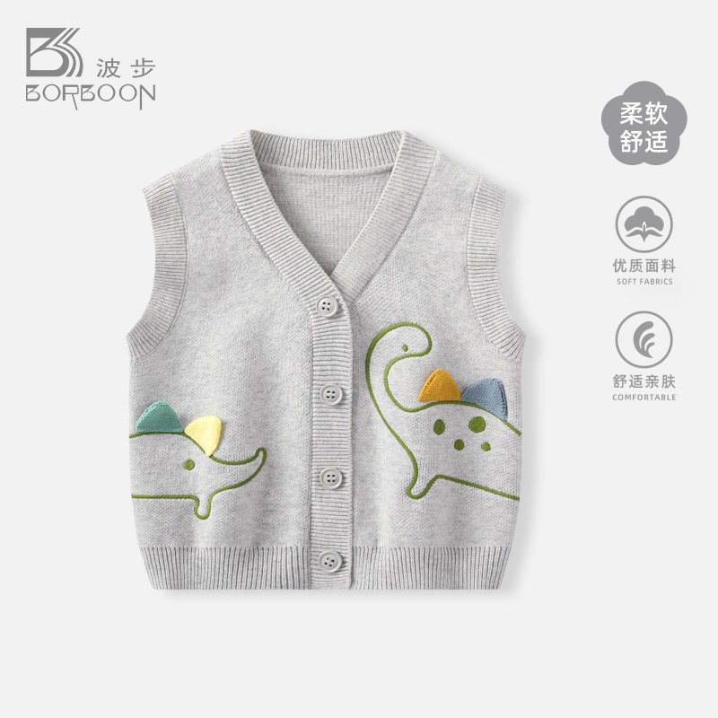 男宝宝马甲春装婴儿针织背心衣服婴幼儿春秋外穿马夹男童春季坎肩