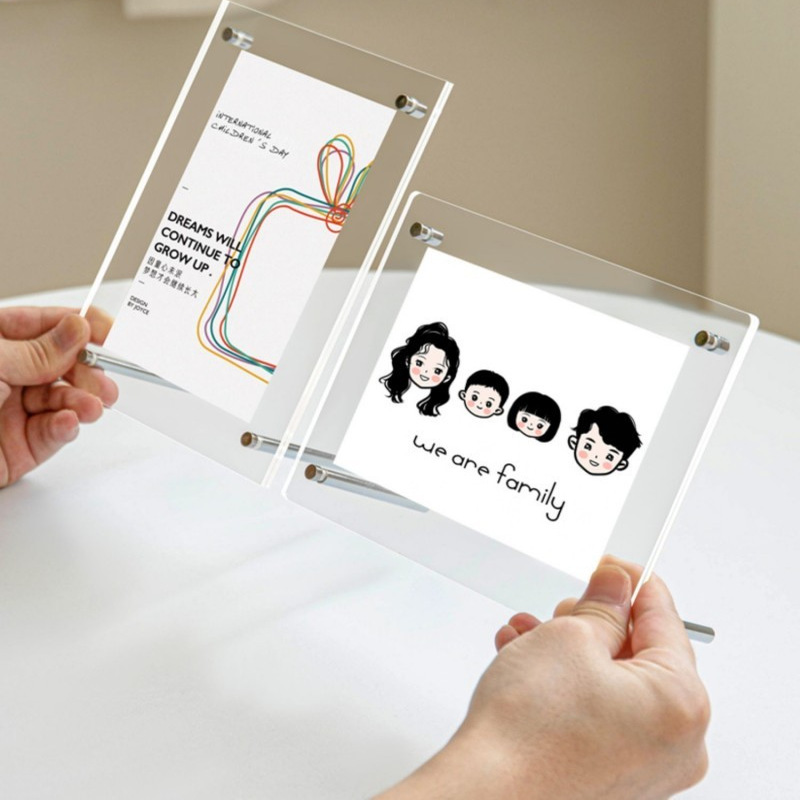 亚克力相框摆台6寸双面透明水晶