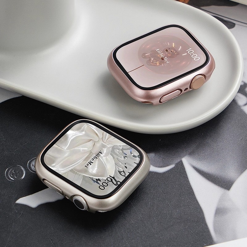 适用苹果手表11保护壳applewatchs10手表壳iWatchs9壳膜一体se全包ultra3/2高清s8抗爆防爆钢化膜7/6/5保护套
