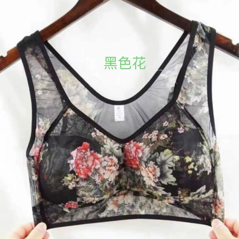 印花文胸无钢圈乳胶带胸垫无痕