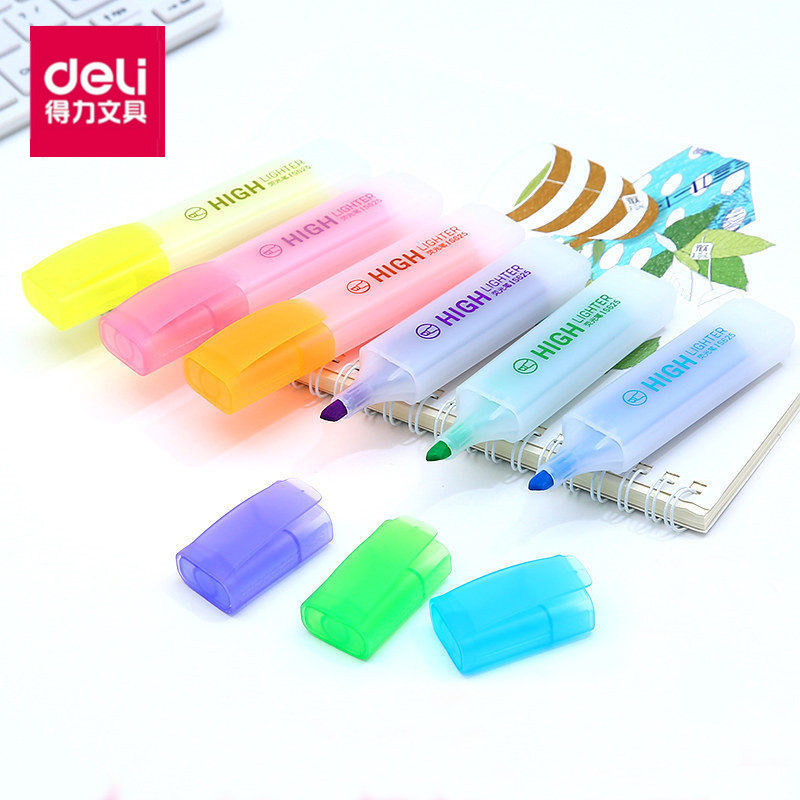 划线荧光笔得力记号笔彩色笔