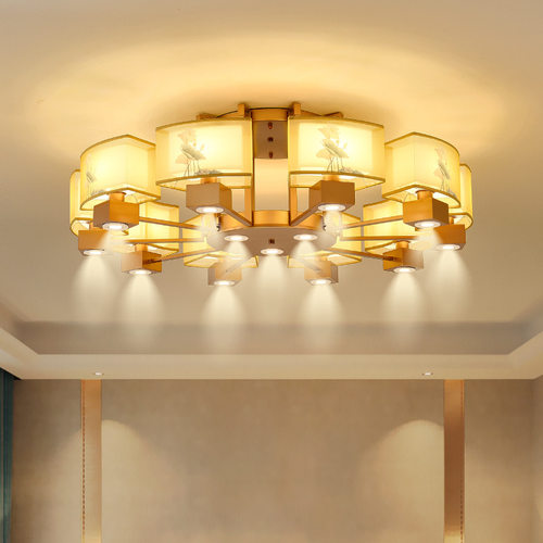 宋式美学新中式餐厅吊灯