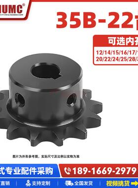 SP35B-22齿06C链轮45钢高频淬火VLD02带键槽螺丝孔发黑配35B链条