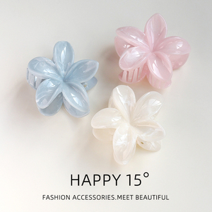 春季泰兰德晕染花朵抓夹清新甜美鸡蛋花后脑勺盘发醋酸鲨鱼夹发饰