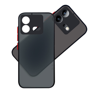 逸圣适用于iQOO NEO8手机壳透明肤感磨砂iqooNEO8Pro网红撞色保护套爱酷V2301A新款镜头防摔V2302A男女硬壳