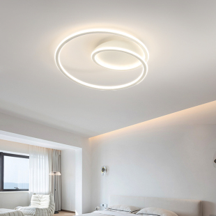 卧室灯现代简约大气圆形创意个性 吸顶灯房间书房灯具护眼全光谱灯