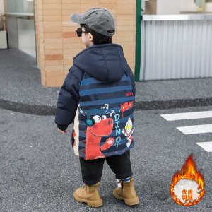 奥特曼衣服男童羽绒服冬季2024新款儿童中长款外套男宝秋冬装棉衣