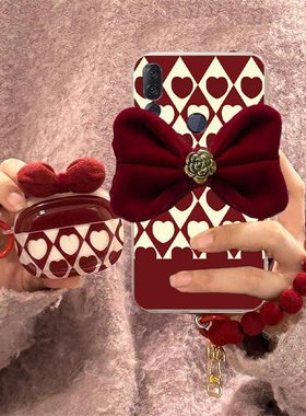 适用联想Z5s手机壳L78071超萌菱形爱心格子新年日韩ins风蝴蝶结带手链透明个性高颜值可爱少女心硅胶保护套潮