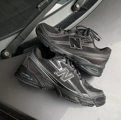 New Balance NB 740 舒适耐磨 低帮跑步鞋 男款 黑银色 U740BO2