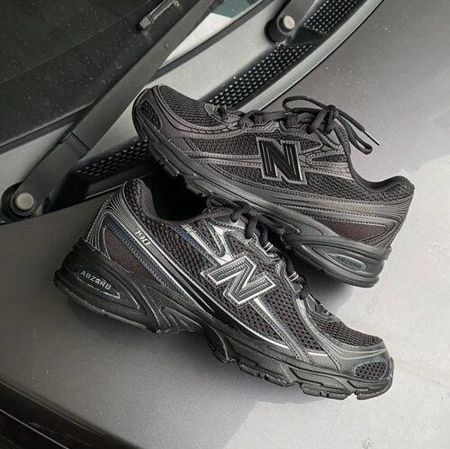 New Balance NB 740 舒适耐磨 低帮跑步鞋 男款 黑银色 U740BO2