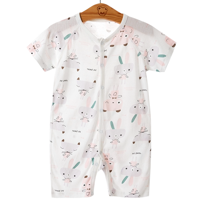 夏季薄款婴儿衣服短袖短袖哈衣