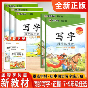 2026新墨点字帖初中写字同步练习册七八九年级全一册上下册人教版荆霄鹏初一二三同步课本教材基础练习硬笔正楷习字规范书写练字帖