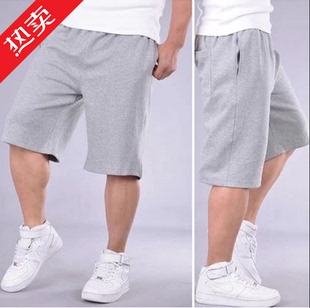 沙滩裤 夏季 健身跑步 5分裤 宽松口袋带拉链加肥加大码 薄男士 五分裤