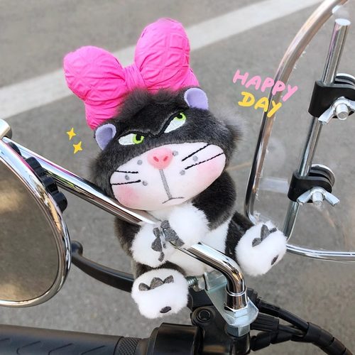 爱玛爱朵qb33电动车后视镜装饰品公仔卫士ab51毛绒玩偶挂件摆件