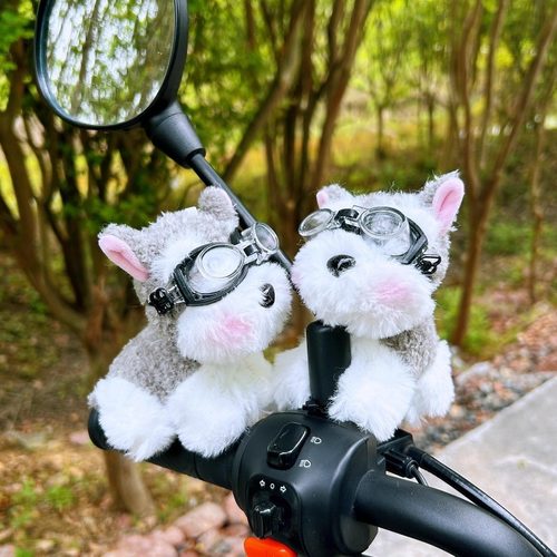 爱玛朵朵电动车后视镜装饰品公仔仰望爱琪qb33毛绒玩偶挂件摆件