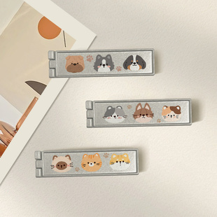 新款桌面手机金属折叠支架可爱小猫小狗适用华为苹果小米手机壳金属支架超薄式支架折叠式设计便携创意支架潮