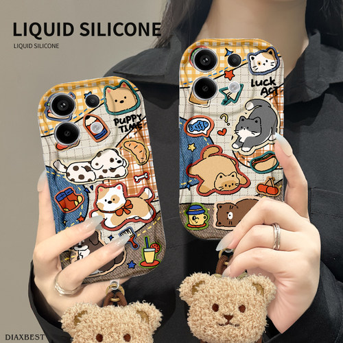 适用于红米Note14奶油纹小狗