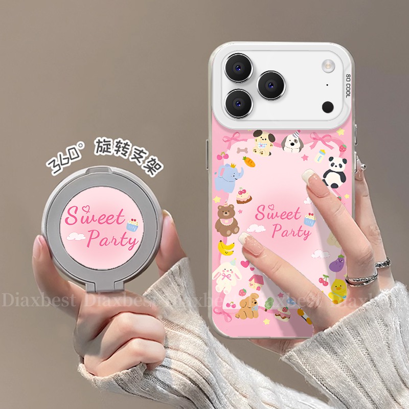 甜心派对适用苹果16promax手机壳iPhone17air新款外壳15/14plus支点壳13/12mini磨砂彩银11防摔xs/xr全包87女