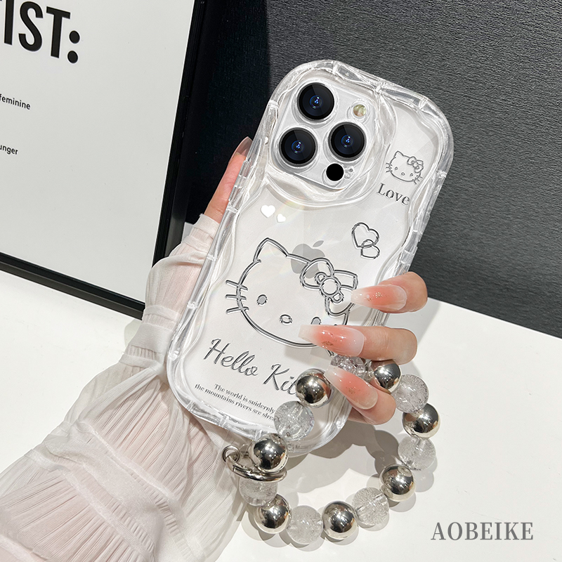 适用于iPhone15手机壳16pro凯蒂猫苹果14手机套透明15promax新款iPhone13/12卡通小清新11pro奶油框xr全包8女
