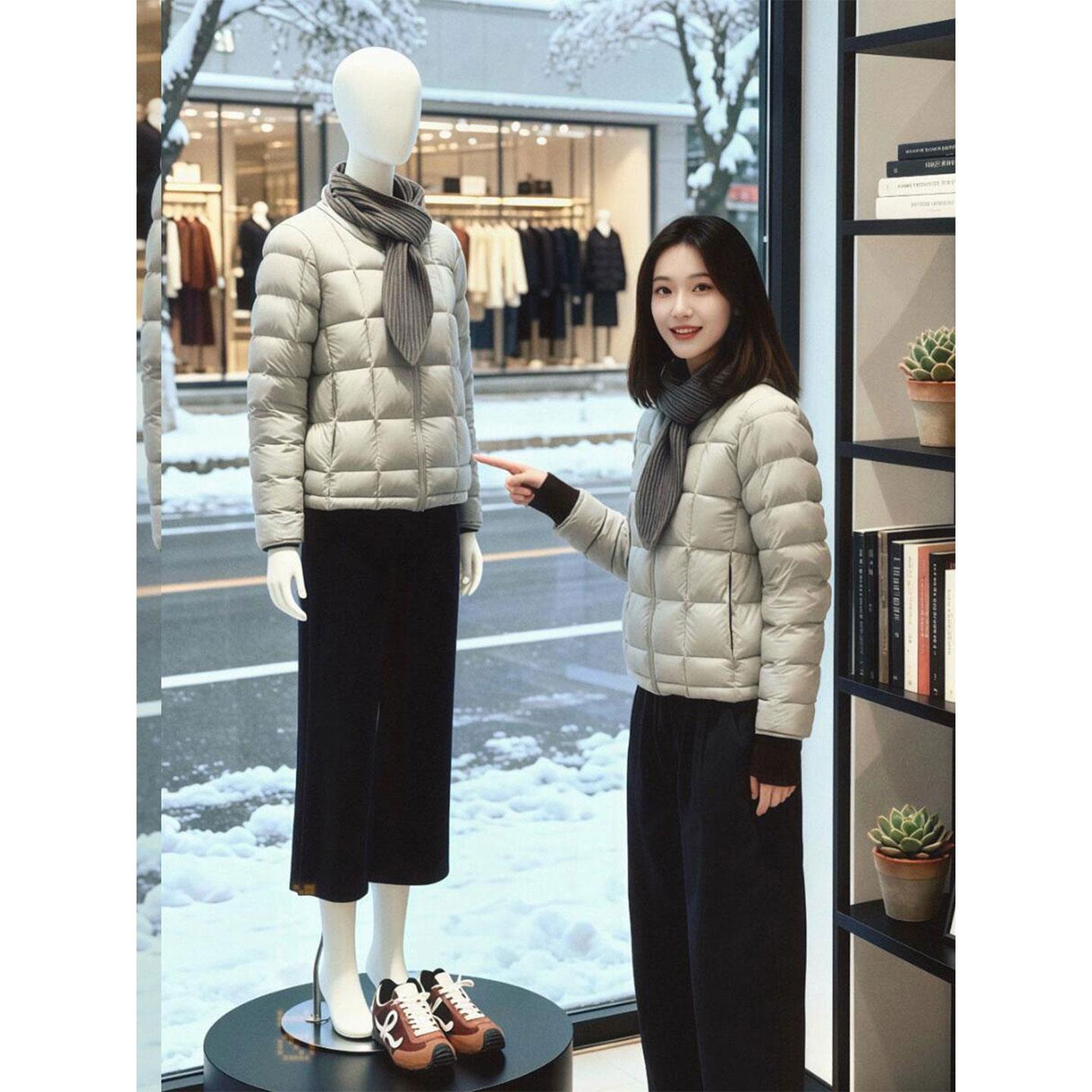 百搭通勤高级感短款羽绒服女