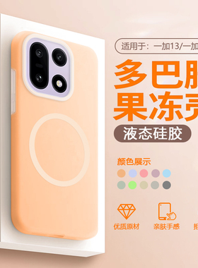帝壳适用于一加13手机壳液态硅胶1+15果冻Magsafe磁吸充电保护套Oneplus13多巴胺防摔男女高级感情侣软壳