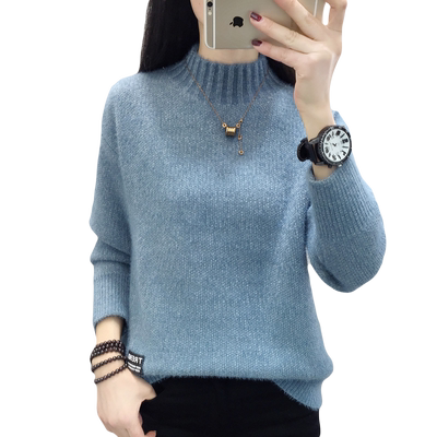 宽松毛衣套头内搭加绒外穿打底衫