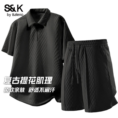 班尼路套装男女款肌理感polo衫