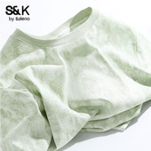 班尼路S&K系列正肩独特漂亮t恤女短袖 夏2026新款 扎染小个子上衣H