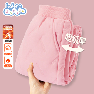 班尼路女童加绒裤子儿童加厚羊羔绒棉裤小女孩冬季一条过冬长裤P