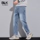 男士 秋季 2025新款 班尼路SK锥形牛仔裤 潮牌宽松水洗直筒休闲长裤