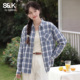 班尼路S&K系列长袖 韩系气质衬衣宽松上衣M 新款 格子衬衫 外套女春季