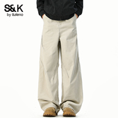 长裤 班尼路SK美式 垂感YS 2026新款 宽松时尚 风解构阔腿休闲裤 男春季