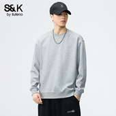 休闲宽松青年圆领潮流长袖 班尼路SK纯色卫衣男2025秋季 新款 T恤YS