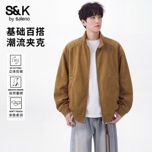 班尼路SK男士秋季美式风麂皮夹克