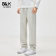 轻奢宽松显瘦百搭长裤 班尼路SK纯色简约休闲风男士 抽绳直筒裤 男YS