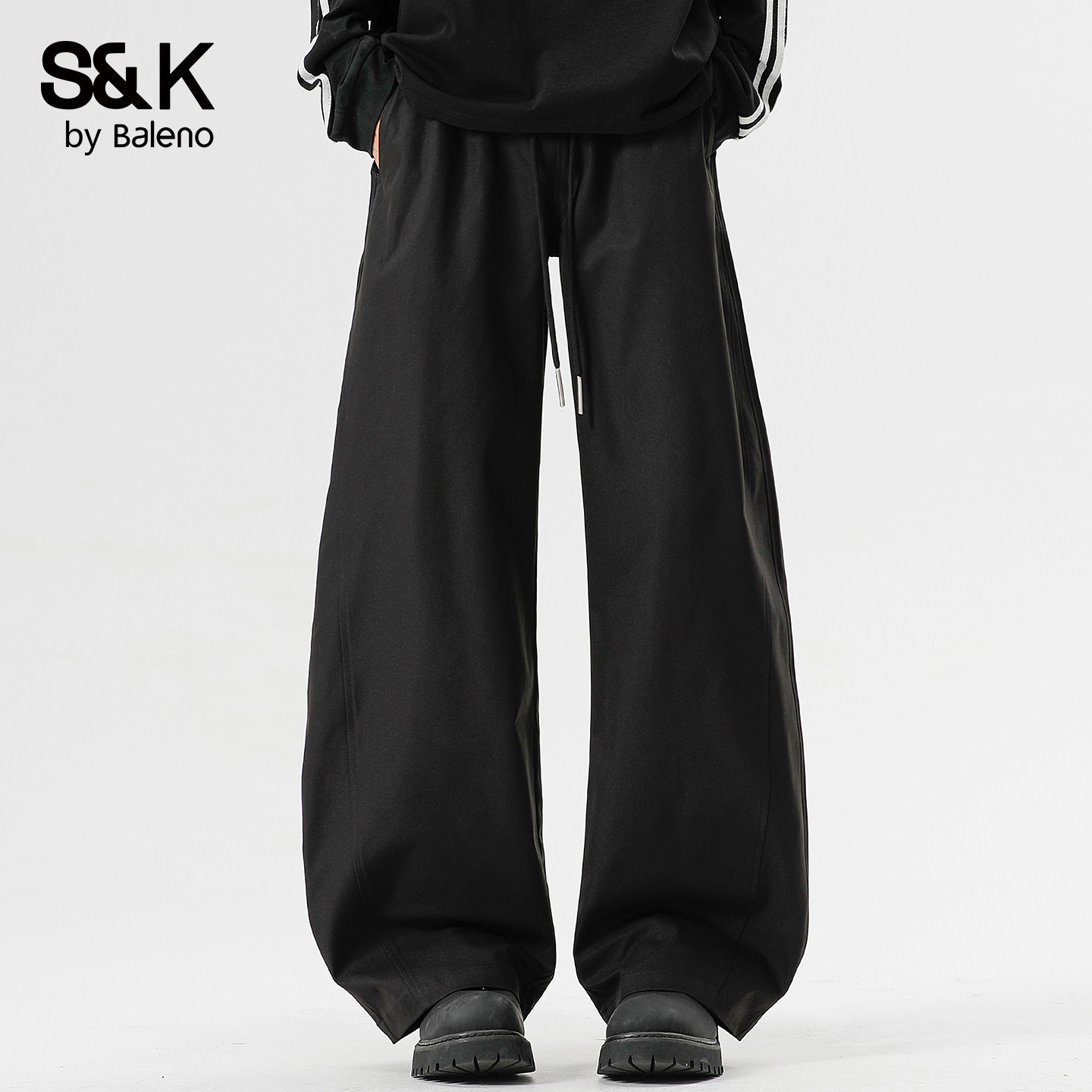 班尼路SK美式复古阔腿裤男宽松2026新款春季直筒弯刀裤休闲长裤YS,男装,休闲裤,淘宝优惠券,粉丝福利购,淘宝优惠卷