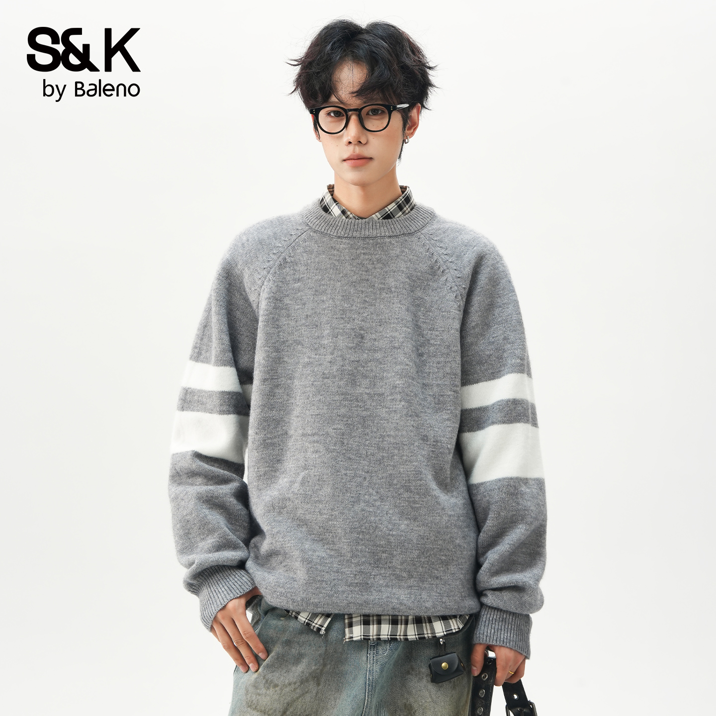 班尼路SK圆领毛衣男士秋冬季新款