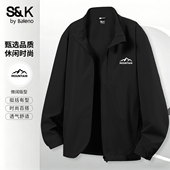 班尼路S&K黑色立领夹克男款 外套户外运动上衣潮A 男士 春季 休闲时尚