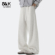 班尼路SK简约休闲风宽松阔腿裤 垂感长裤 男2026新款 直筒弯刀卫裤
