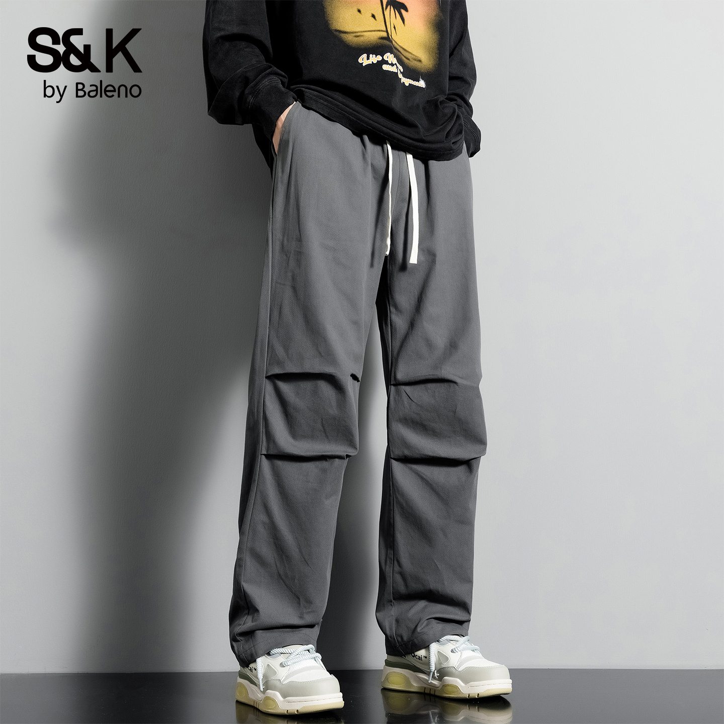 班尼路秋冬新款直筒宽松休闲裤男