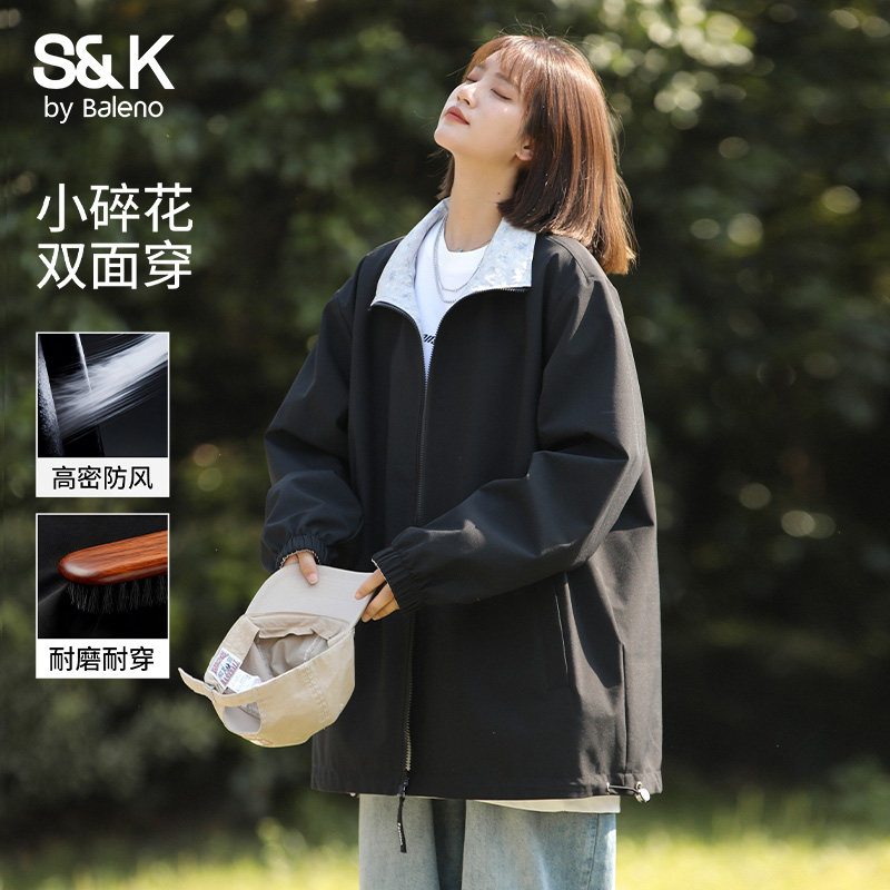 班尼路小碎花双面穿夹克外套男女春秋2026新款潮牌宽松休闲上衣E,男装,夹克,淘宝优惠券,粉丝福利购,淘宝优惠卷